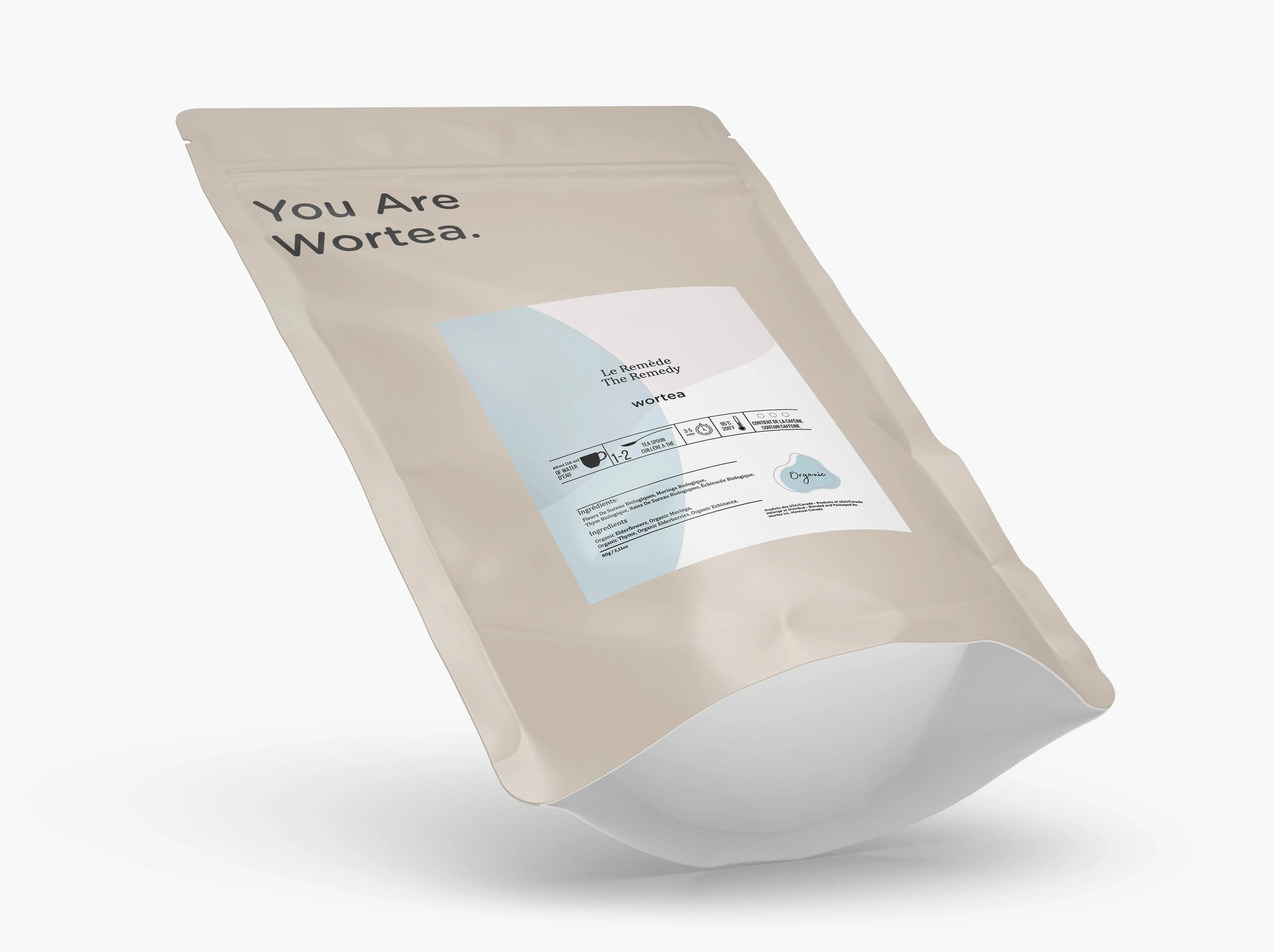 A teab bag of tea blend for cold and flu